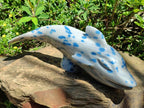 Handmade Large Blue Spotted Spinel Carving x 1 From Madagascar