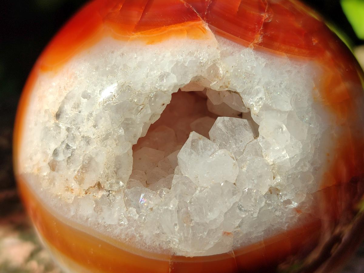 Polished Banded Carnelian Gemstone Sphere x 1 From Madagascar