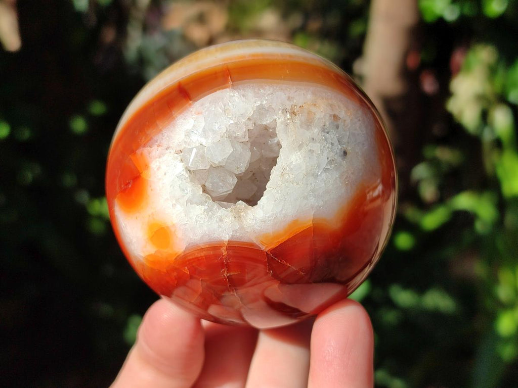 Polished Banded Carnelian Gemstone Sphere x 1 From Madagascar