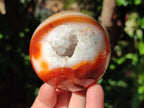 Polished Banded Carnelian Gemstone Sphere x 1 From Madagascar