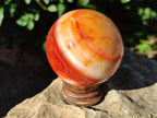 Polished Banded Carnelian Gemstone Sphere x 1 From Madagascar