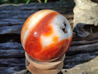 Polished Banded Carnelian Gemstone Sphere x 1 From Madagascar
