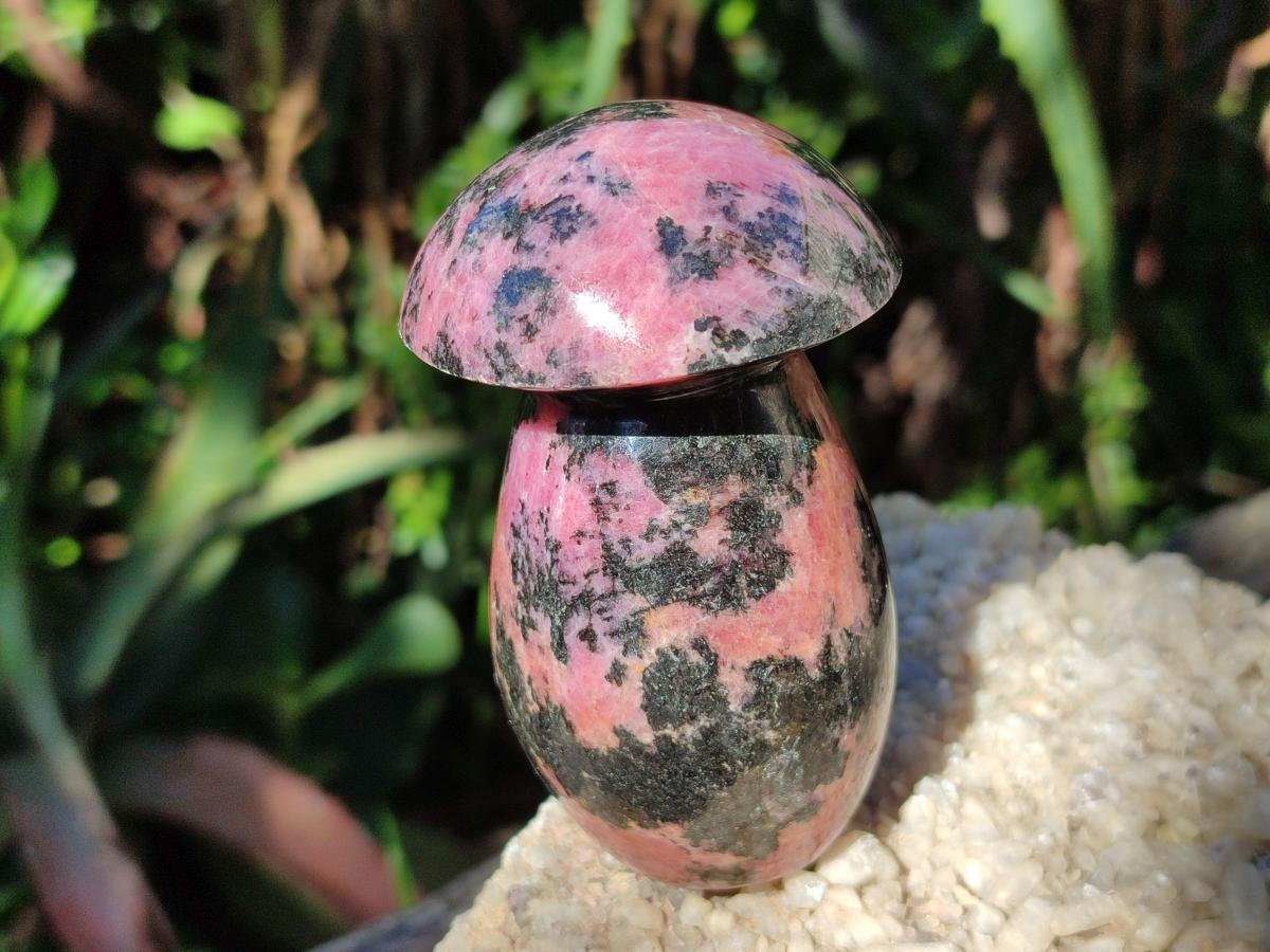 Polished Rhodonite Gemstone Mushroom x 1 From Madagascar