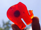 Polished Carnelian Agate Elephant Fridge Magnet - Sold Per Item - From Madagascar