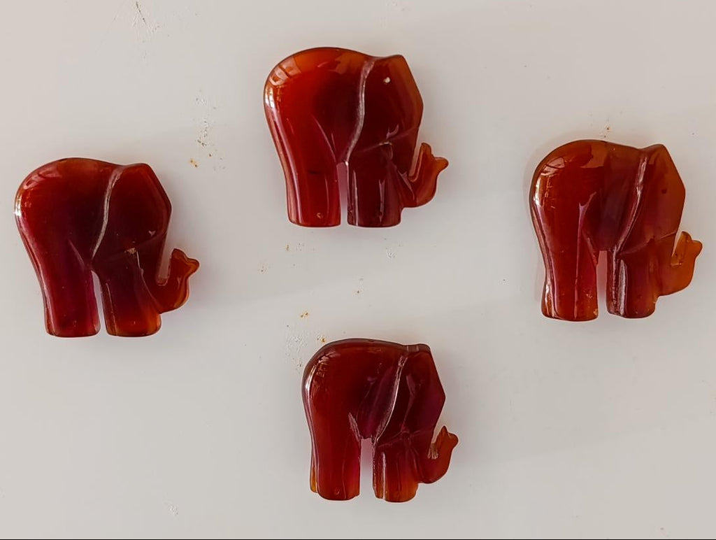 Polished Carnelian Agate Elephant Fridge Magnet - Sold Per Item - From Madagascar