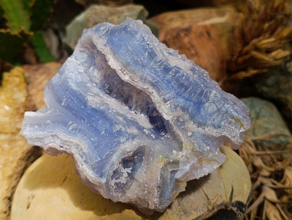 Natural Etched Blue Chalcedony Specimen x 1 From Nsanje, Malawi
