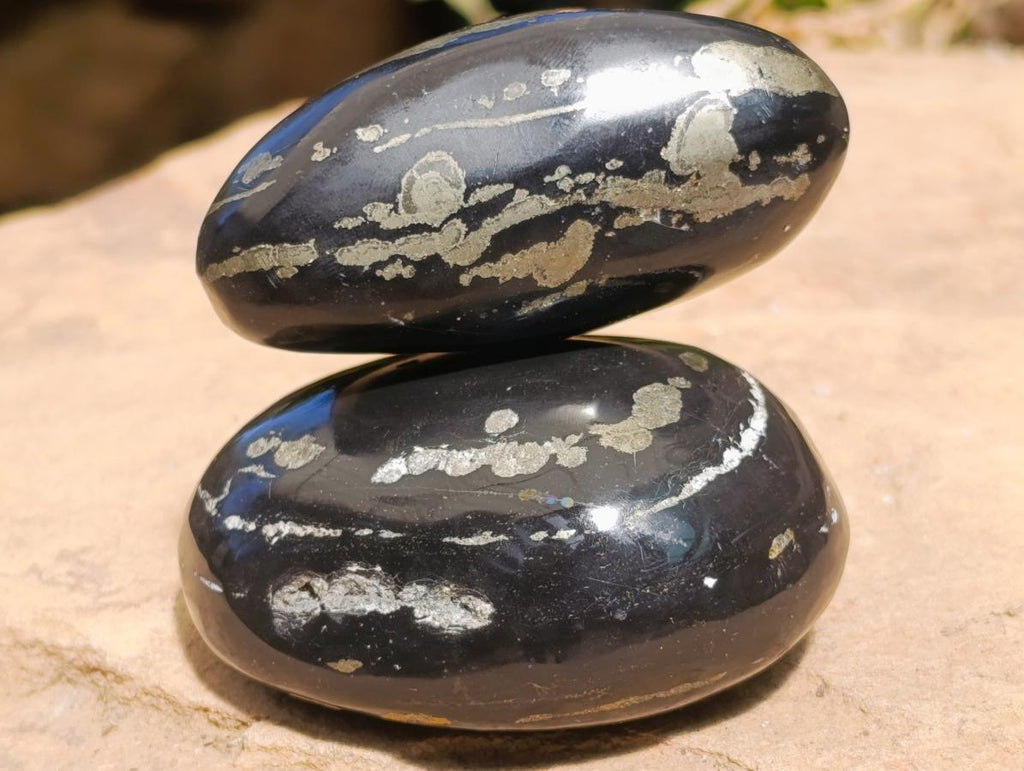 Polished Pair of "Pharaoh Stone" Palm Stones x 1 From Iron Duke Mine, Zimbabwe