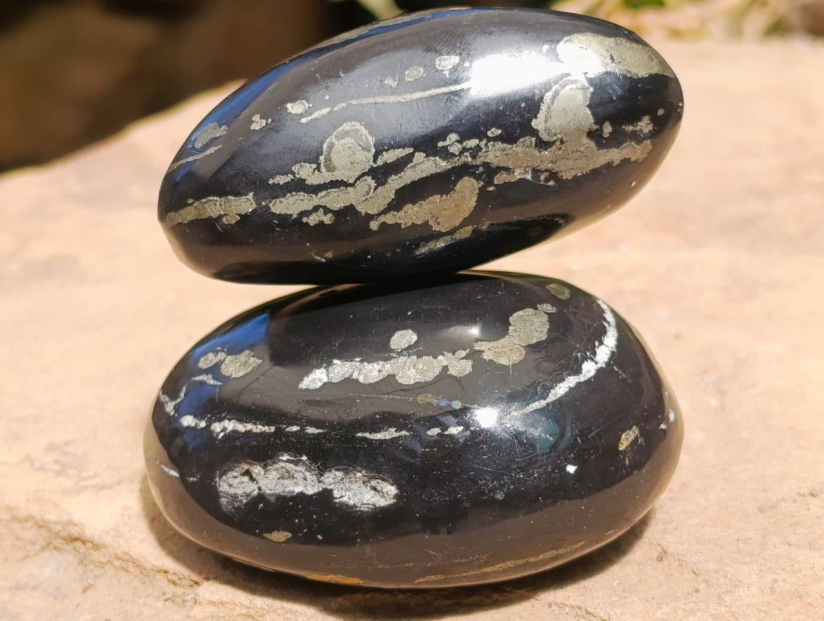 Polished Pair of "Pharaoh Stone" Palm Stones x 1 From Iron Duke Mine, Zimbabwe
