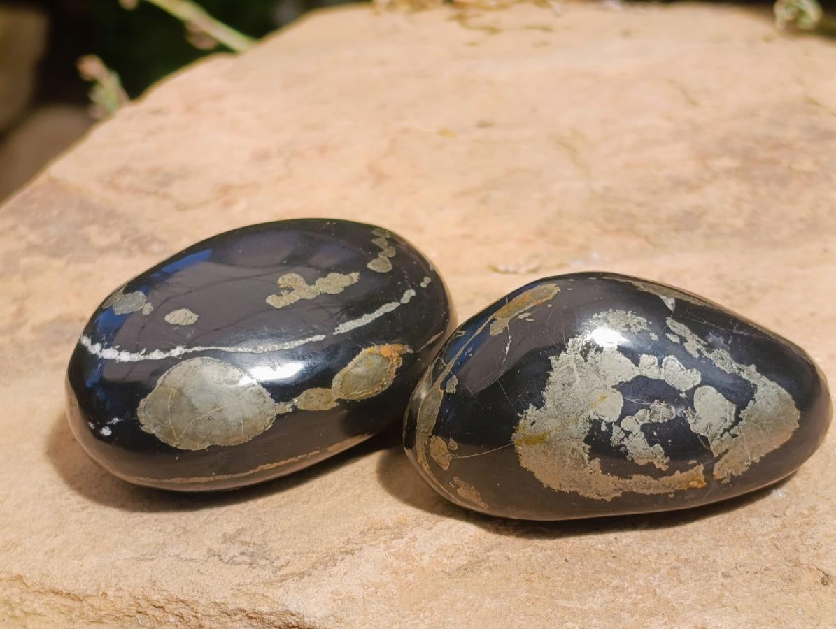 Polished Pair of "Pharaoh Stone" Palm Stones x 1 From Iron Duke Mine, Zimbabwe