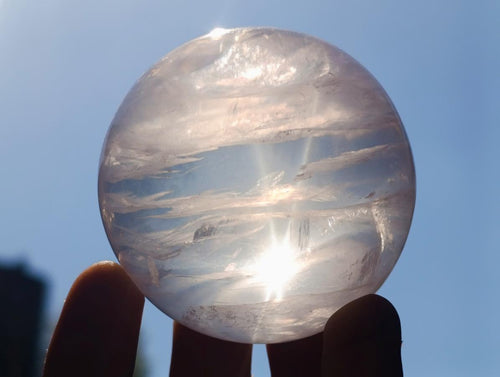Polished Clear Gemmy Star Rose Quartz Sphere x 1 From Ambatondrazaka Madagascar