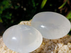 Polished Pair of Pearl Girasol Palm Stones x 1 From Ambatondrazaka, Madagascar