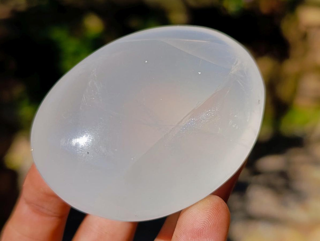 Polished Pair of Pearl Girasol Palm Stones x 1 From Ambatondrazaka, Madagascar