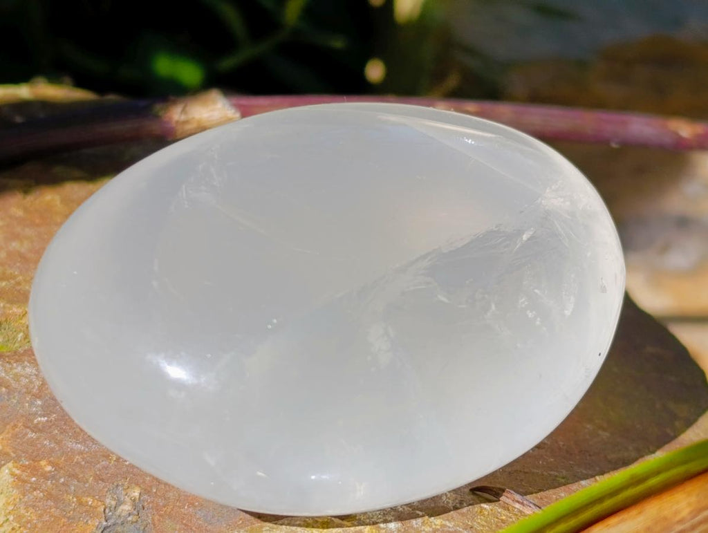Polished Pair of Pearl Girasol Palm Stones x 1 From Ambatondrazaka, Madagascar