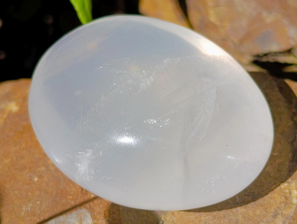 Polished Pair of Pearl Girasol Palm Stones x 1 From Ambatondrazaka, Madagascar