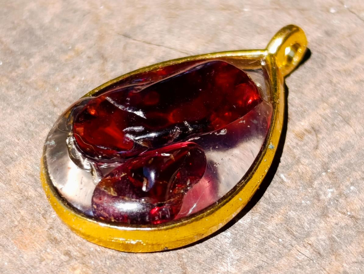 Handmade Garnet Teardrop Pendant x 1 From Mozambique