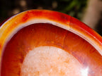 Polished Carnelian Gemstone Ring Patterned Dish x 1 From Madagascar