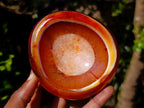 Polished Carnelian Gemstone Ring Patterned Dish x 1 From Madagascar