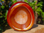 Polished Carnelian Gemstone Ring Patterned Dish x 1 From Madagascar