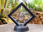 Hand Made Specular Hematite Clear Crystal Cabochon Pendant x 1 From Madagascar