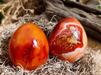 Polished Pair of His and Hers Carnelian Gemstone Eggs x 1 From Madagascar