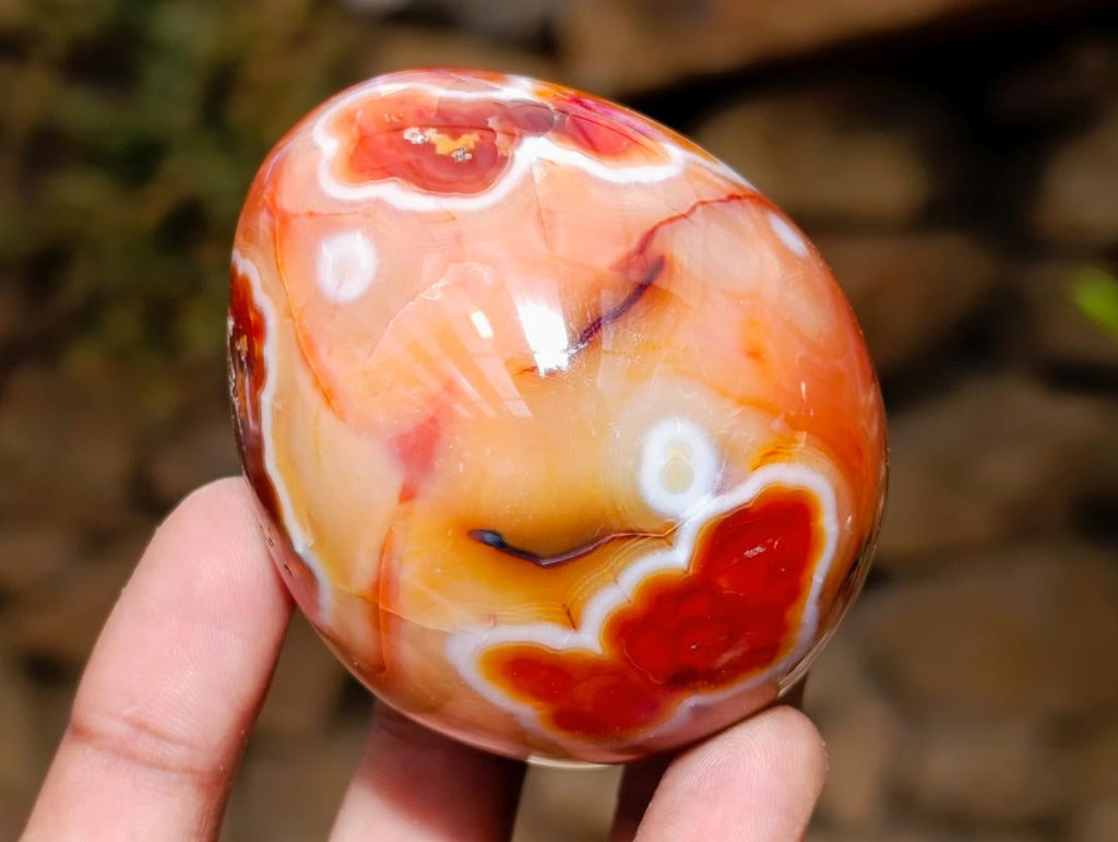 Polished Pair of His and Hers Carnelian Gemstone Eggs x 1 From Madagascar