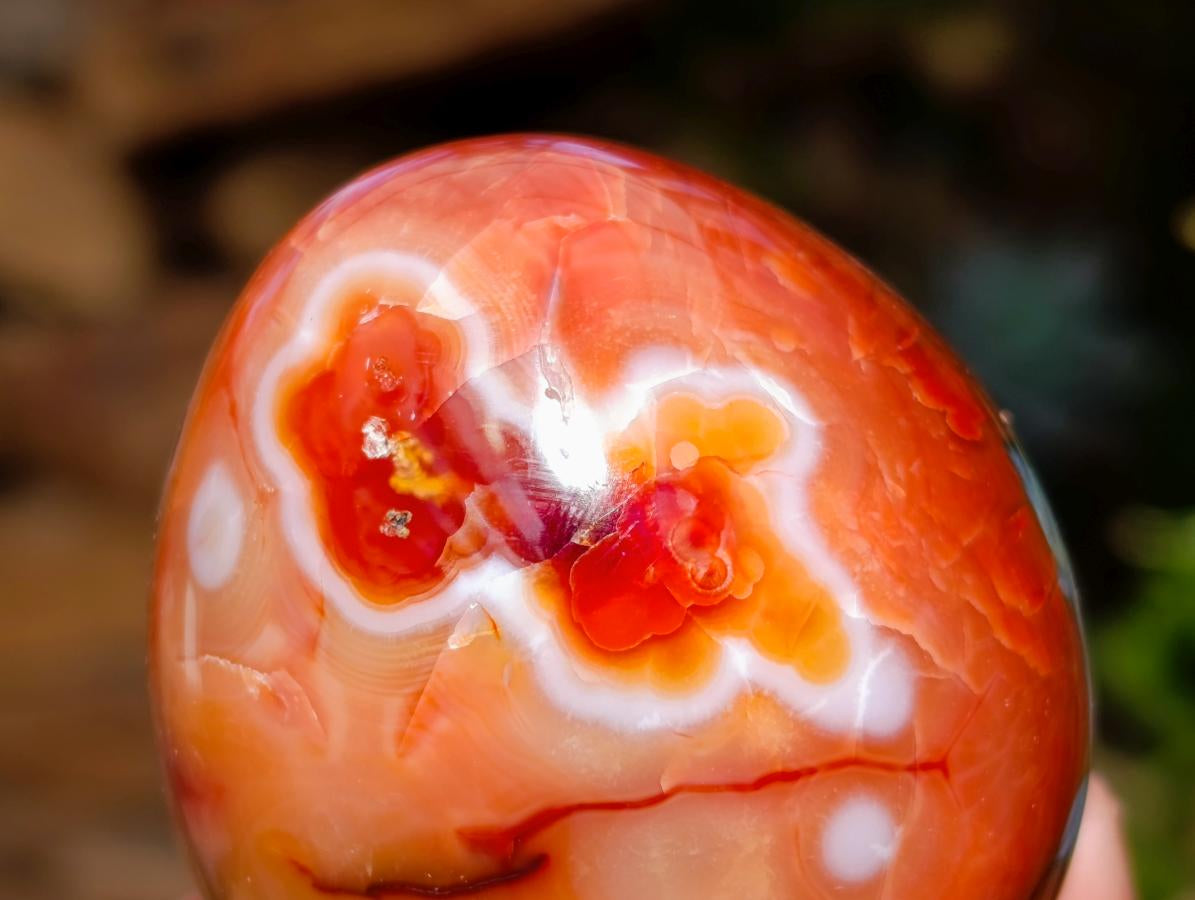 Polished Pair of His and Hers Carnelian Gemstone Eggs x 1 From Madagascar