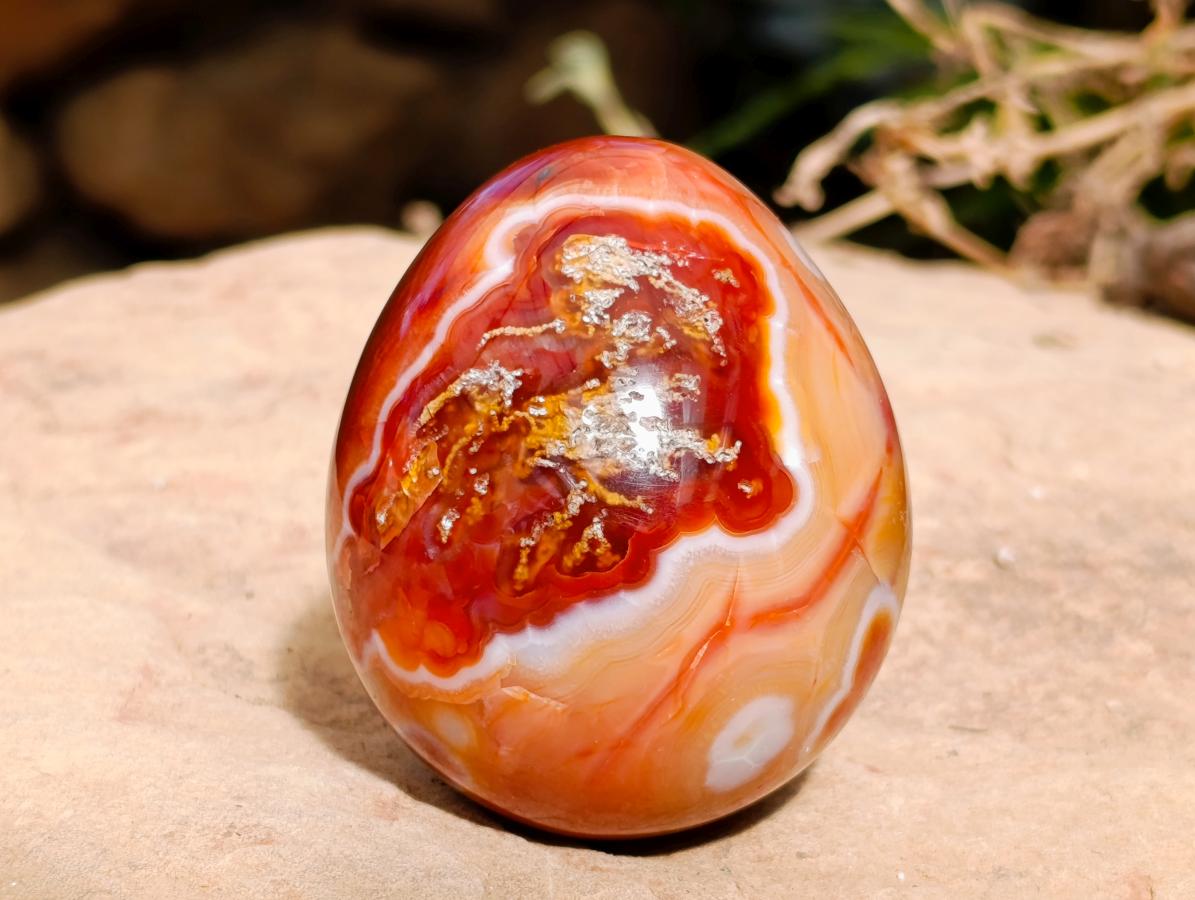 Polished Pair of His and Hers Carnelian Gemstone Eggs x 1 From Madagascar