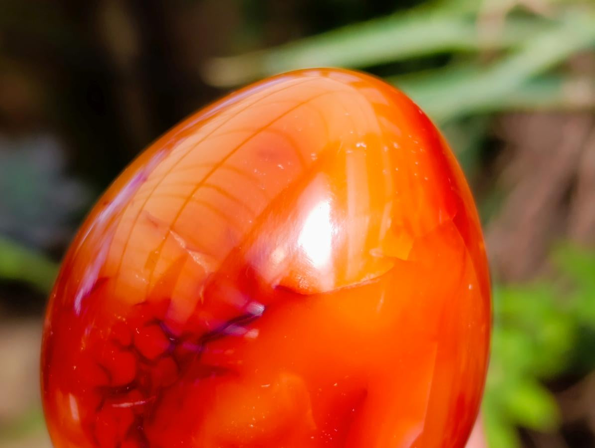 Polished Pair of His and Hers Carnelian Gemstone Eggs x 1 From Madagascar