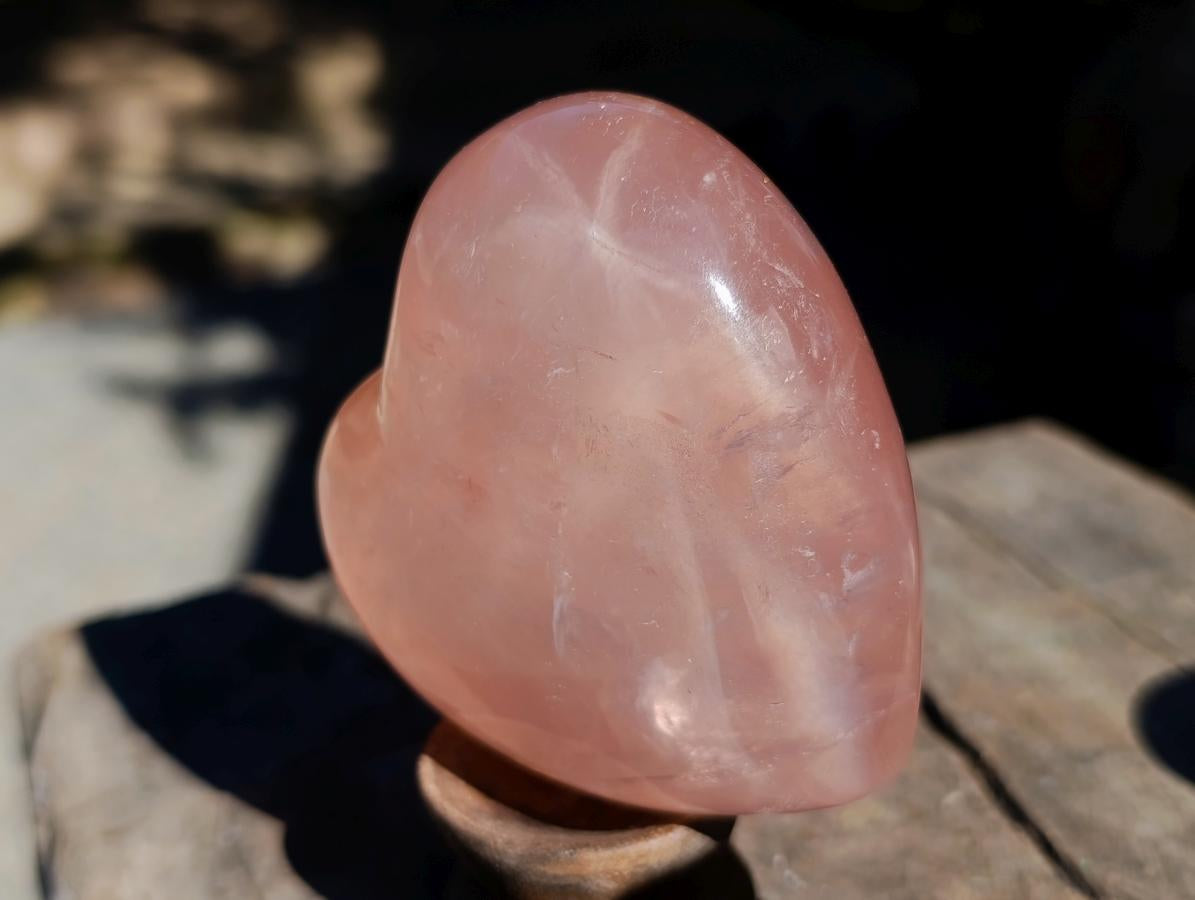 Polished Gemmy Star Rose Quartz Heart x 1 From Ambatondrazaka, Madagascar