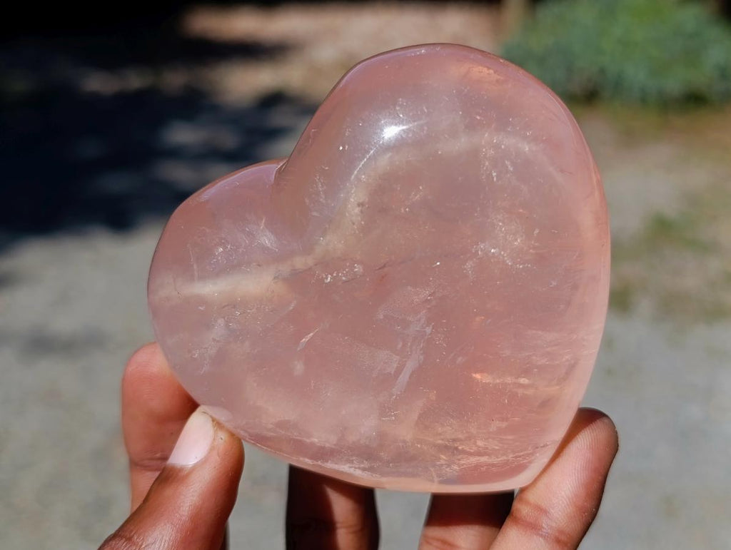 Polished Gemmy Star Rose Quartz Heart x 1 From Ambatondrazaka, Madagascar