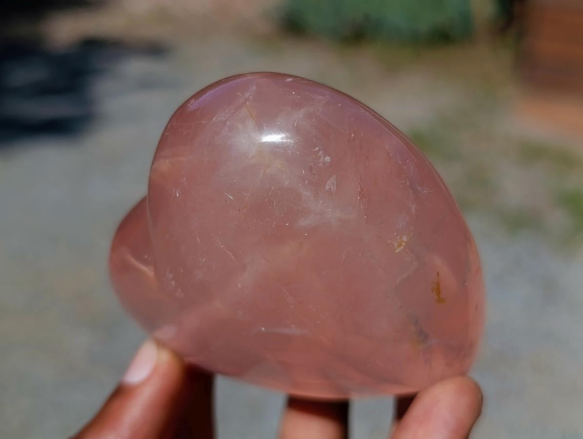 Polished Gemmy Star Rose Quartz Heart x 1 From Ambatondrazaka, Madagascar