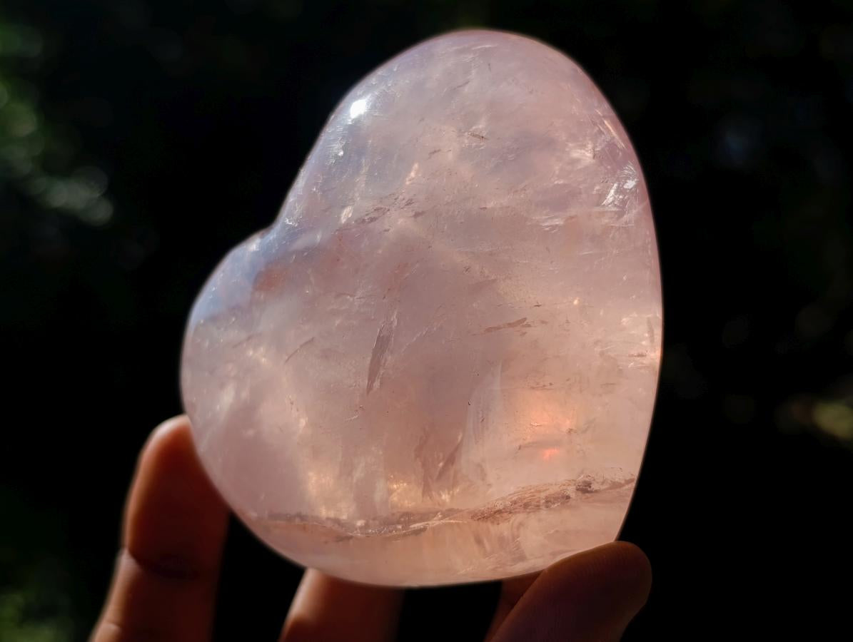 Polished Gemmy Star Rose Quartz Heart x 1 From Ambatondrazaka, Madagascar