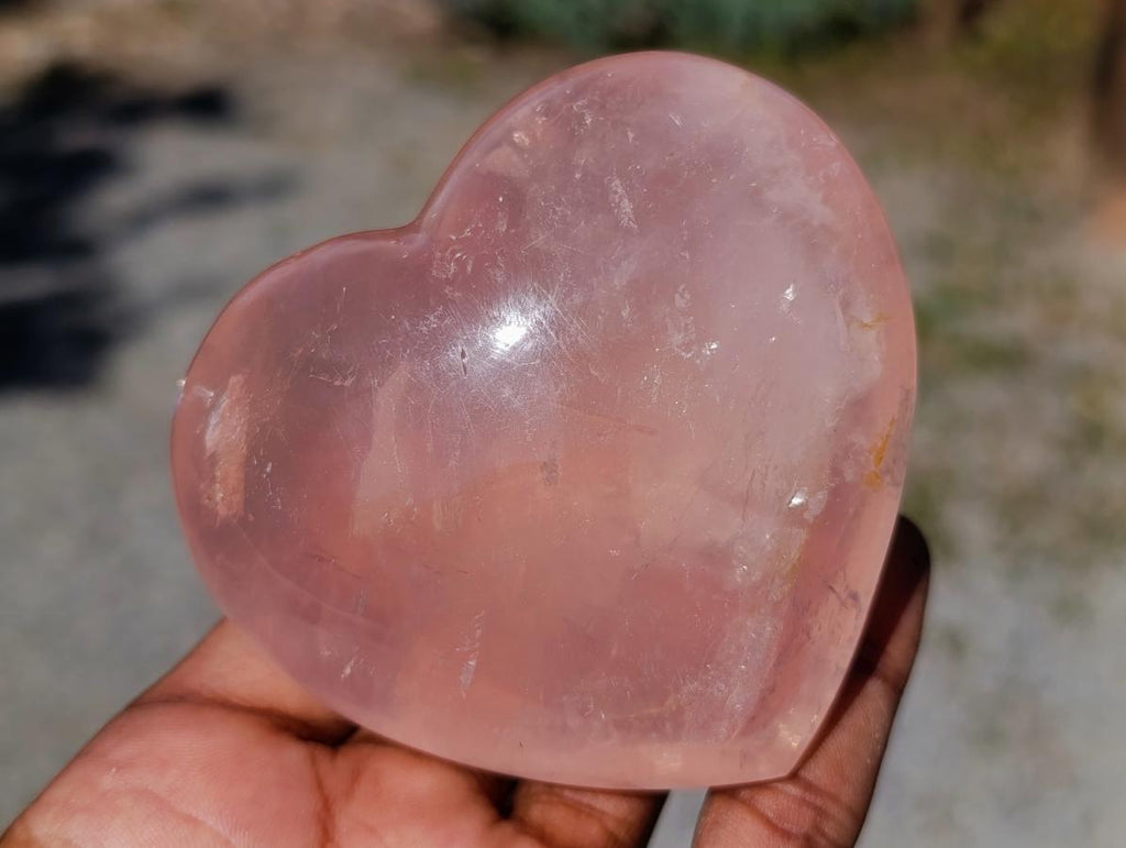 Polished Gemmy Star Rose Quartz Heart x 1 From Ambatondrazaka, Madagascar