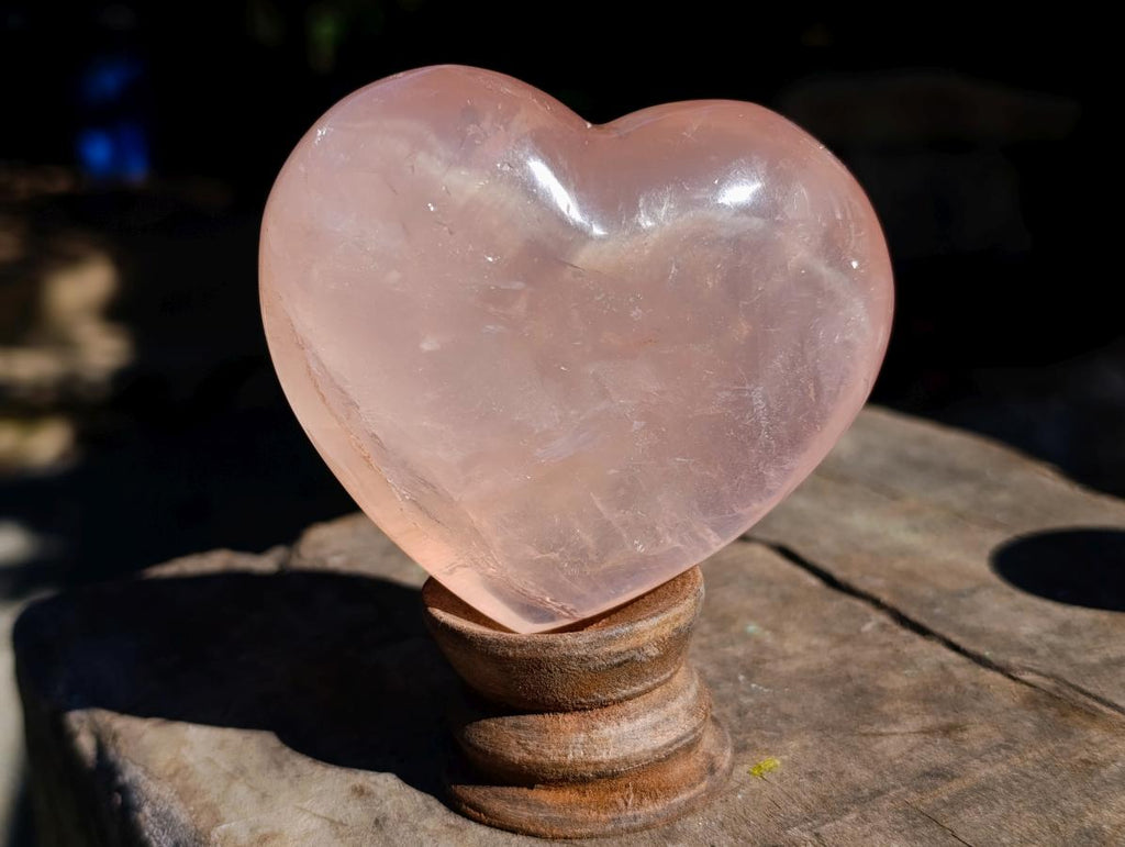 Polished Gemmy Star Rose Quartz Heart x 1 From Ambatondrazaka, Madagascar