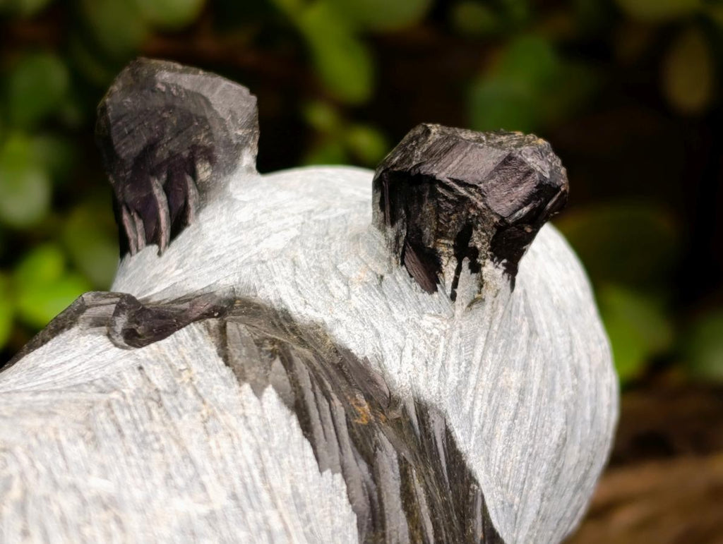 Hand Made Black Serpentine Panda Carving x 1 From Zimbabwe
