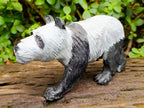 Hand Made Black Serpentine Panda Carving x 1 From Zimbabwe