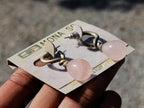 Hand Made Antique Teardrop Rose Quartz Earrings - Sold Per Pair - From Namibia