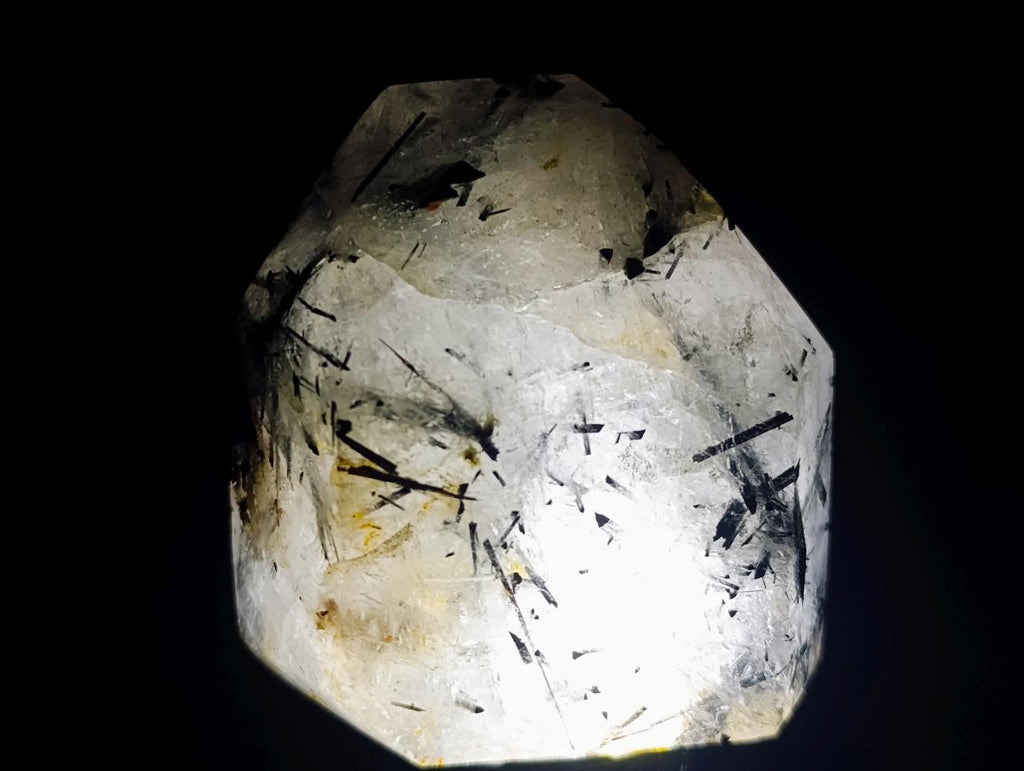 Polished Tourmalinated Inclusion Quartz Crystal x 1 From Madagascar