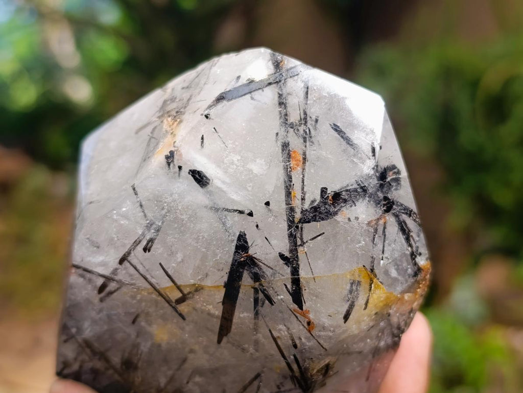 Polished Tourmalinated Inclusion Quartz Crystal x 1 From Madagascar
