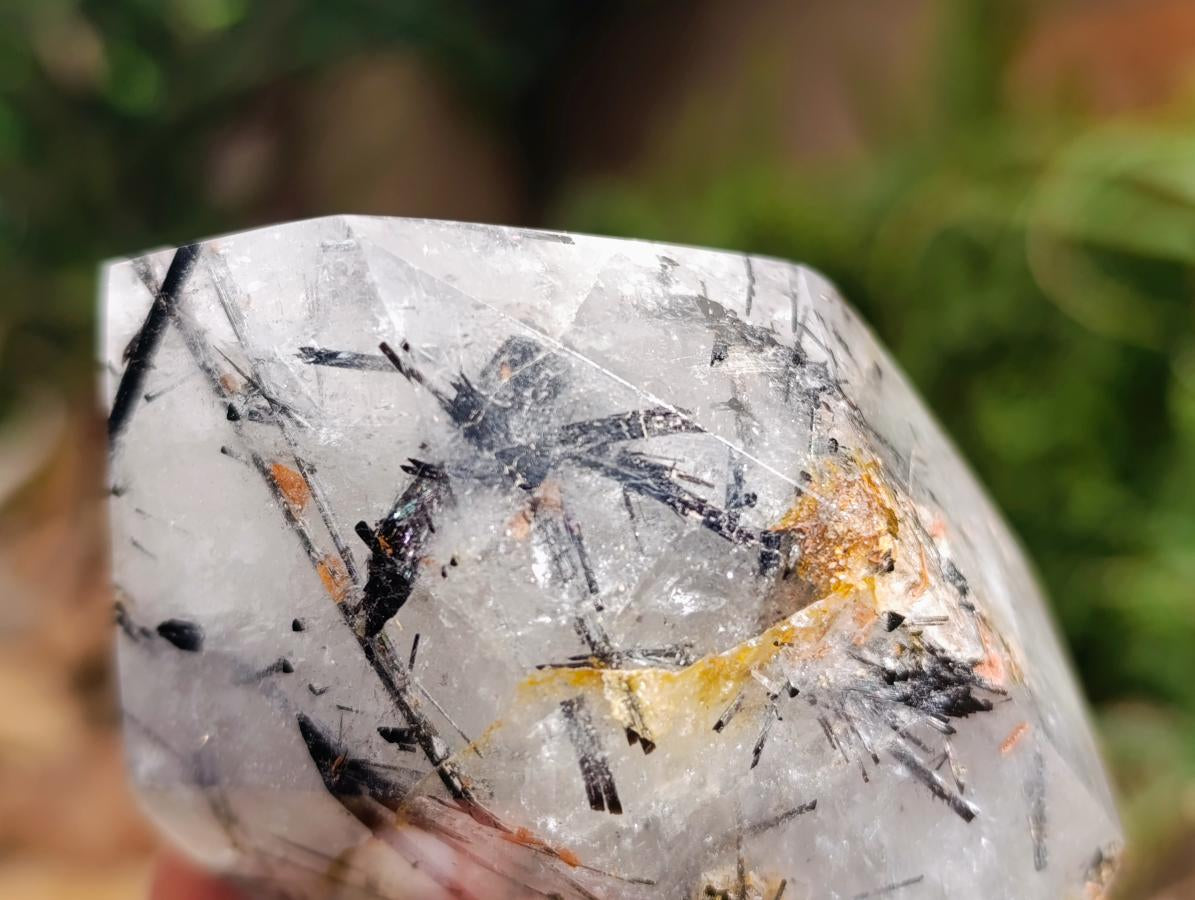 Polished Tourmalinated Inclusion Quartz Crystal x 1 From Madagascar