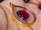 Handmade Gemmy Red Garnet Pendant in Display Frame x 1 From Mozambique