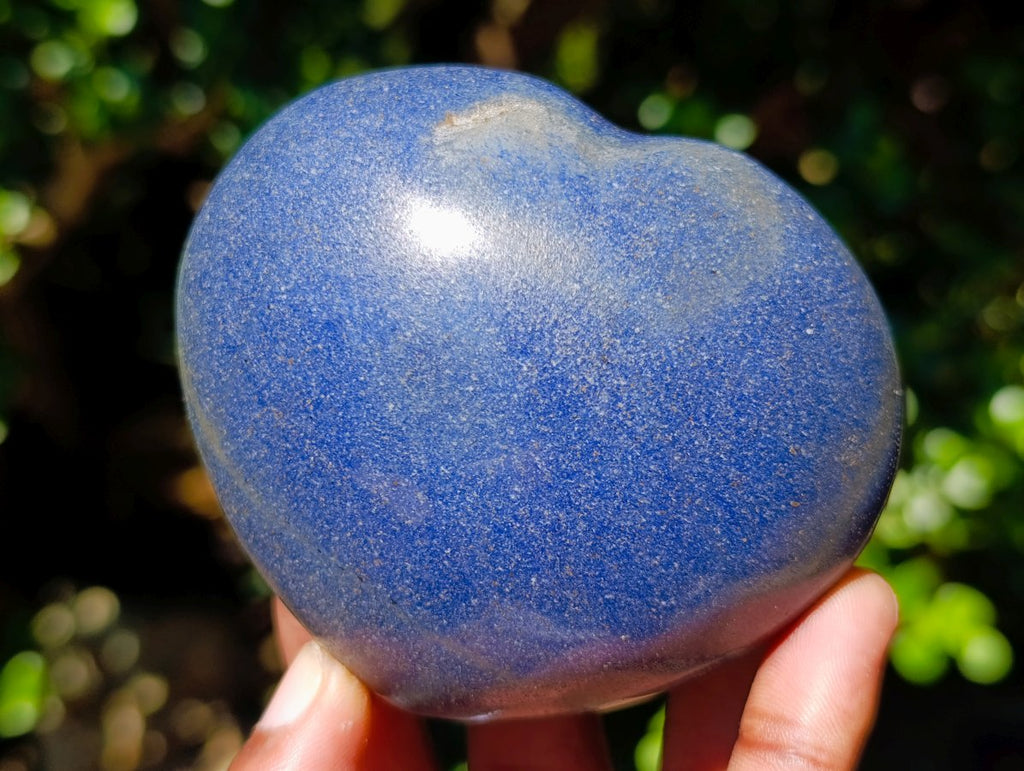 Polished Medium Size Lazulite Gemstone Heart x 1 From Madagascar