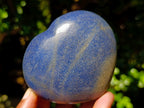 Polished Medium Size Lazulite Gemstone Heart x 1 From Madagascar