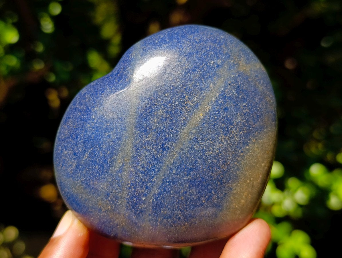 Polished Medium Size Lazulite Gemstone Heart x 1 From Madagascar