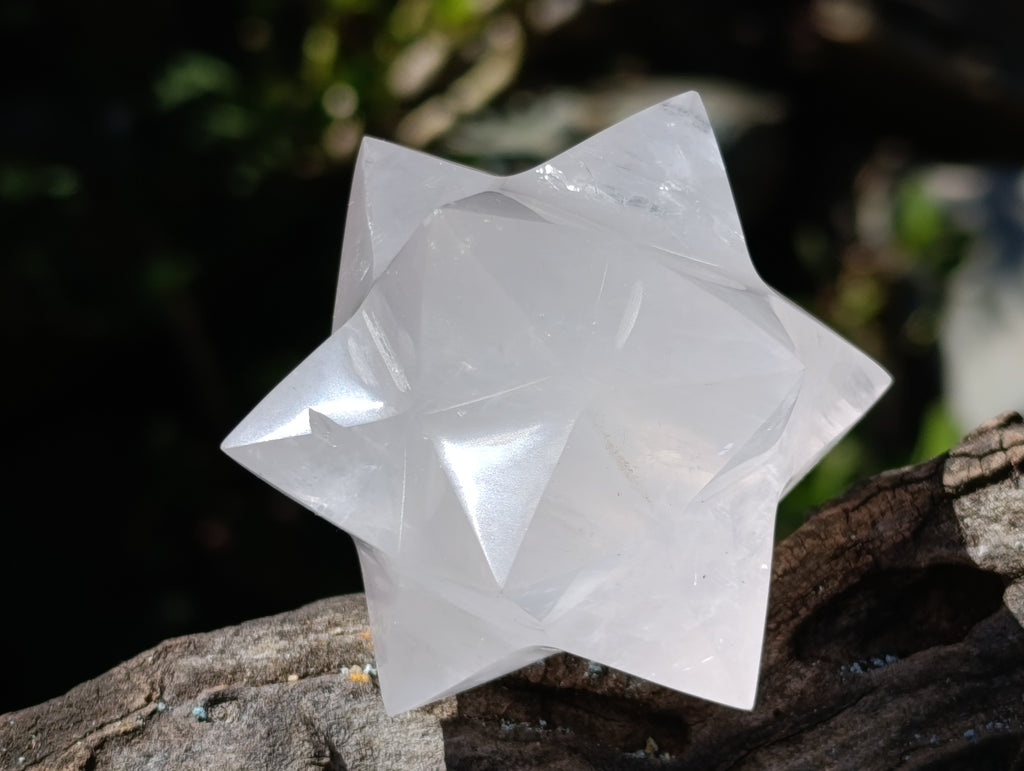 Handmade Pearl Girasol Quartz Merkabah x 1 From Ambatondrazaka Madagascar