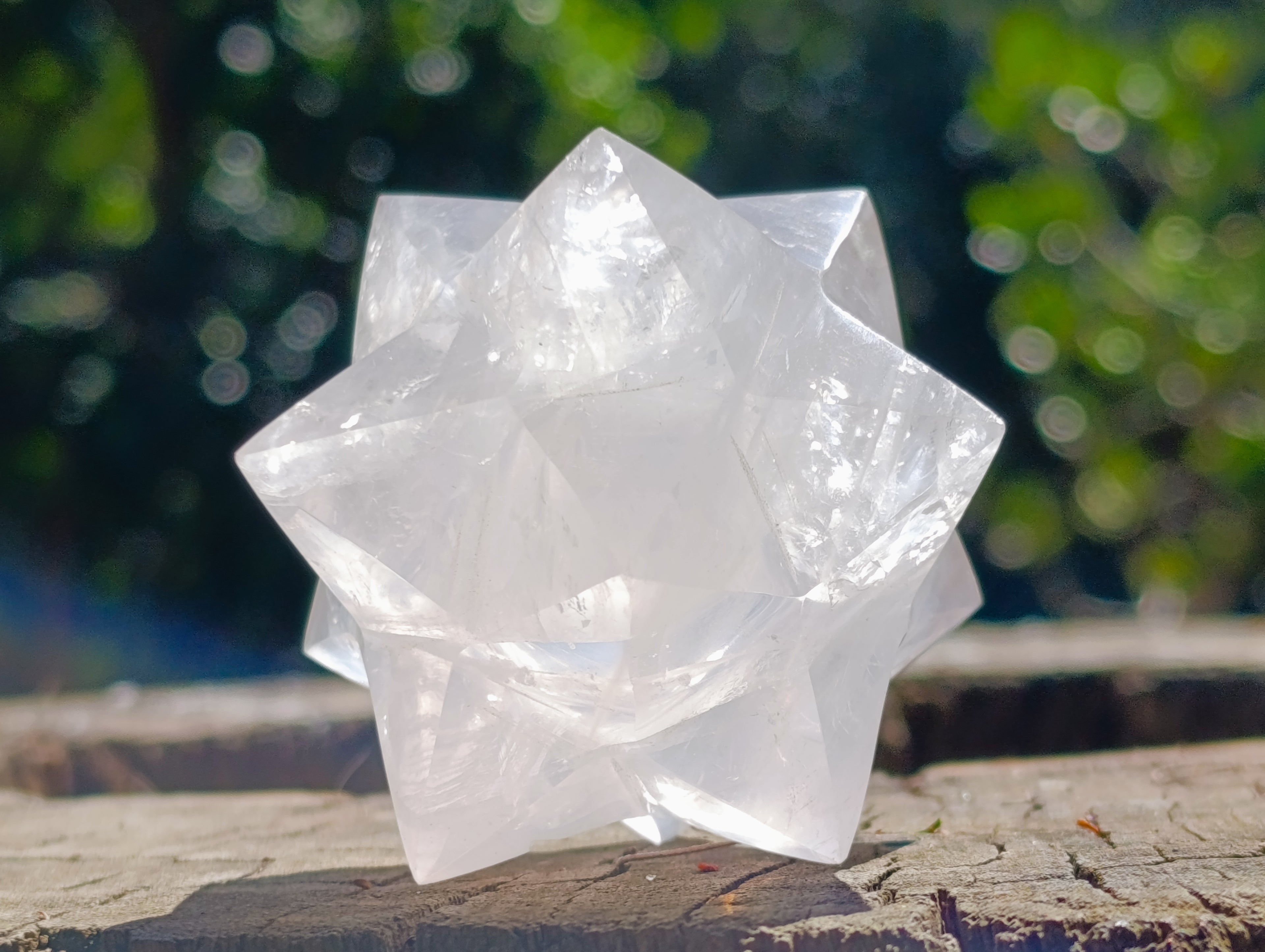 Handmade Pearl Girasol Quartz Merkabah x 1 From Ambatondrazaka Madagascar