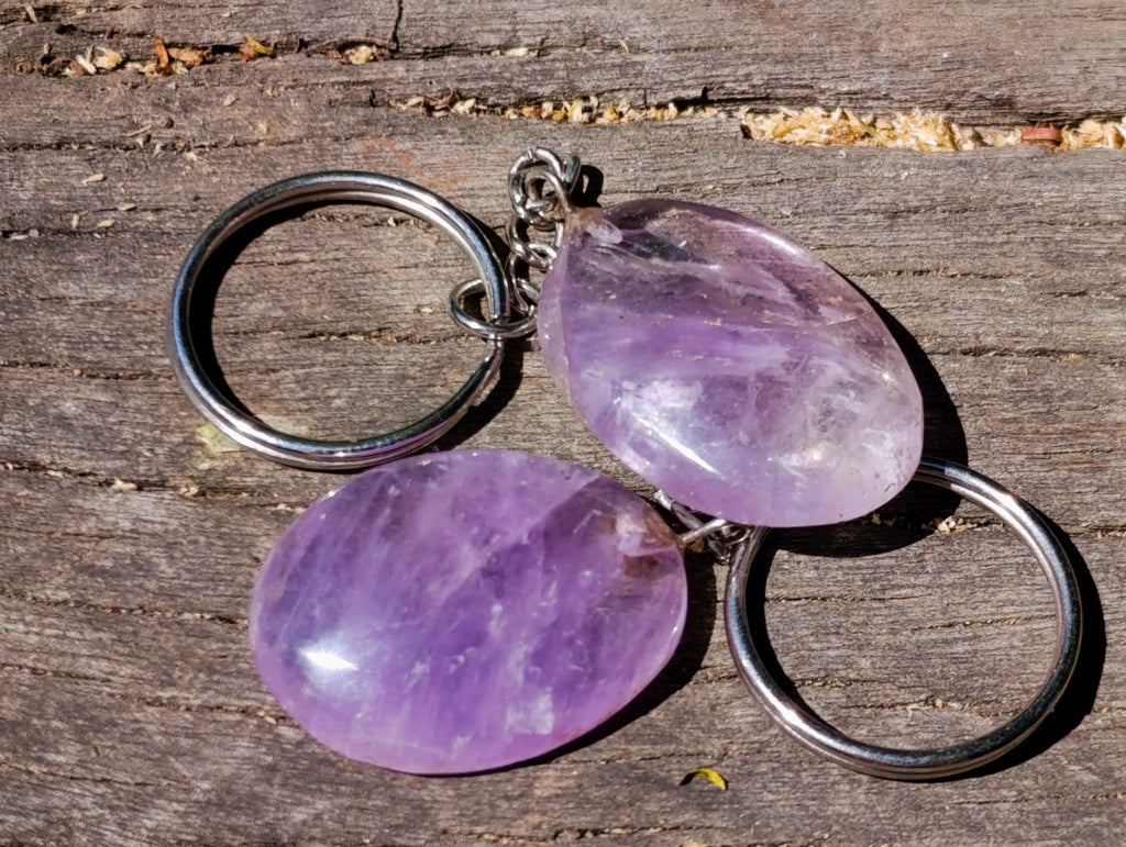 Hand Made Gemmy Amethyst Keyrings - Sold Per Piece - From Madagascar