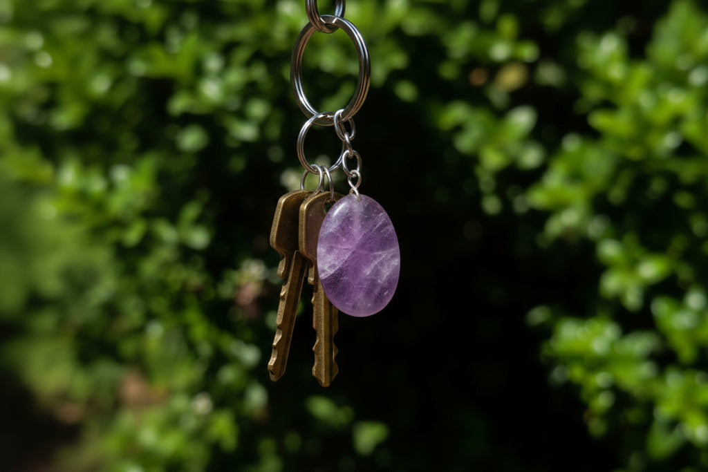 Hand Made Gemmy Amethyst Keyrings - Sold Per Piece - From Madagascar