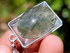 Hand Made Green Verdelite Tourmaline in Quartz Cabochon Necklace x 1 From Madagascar