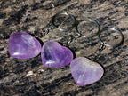 Hand Made Gemmy Amethyst Heart Keyring - Sold Per Piece - From Madagascar